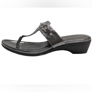 Marc Fisher Alynda t-strap glitter wedge heels size 8M